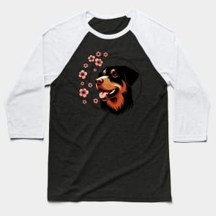 Deutscher Wachtelhund Enjoys Spring Cherry Blossoms Baseball T-Shirt